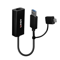 Lindy USB 3.2 Gigabit Ethernet Adapter - Dual USB-A/C Bus-Powered Lindy USB 3.2 Gigabit Ethernet Adapter - Dual USB-A/C Bus-Powered